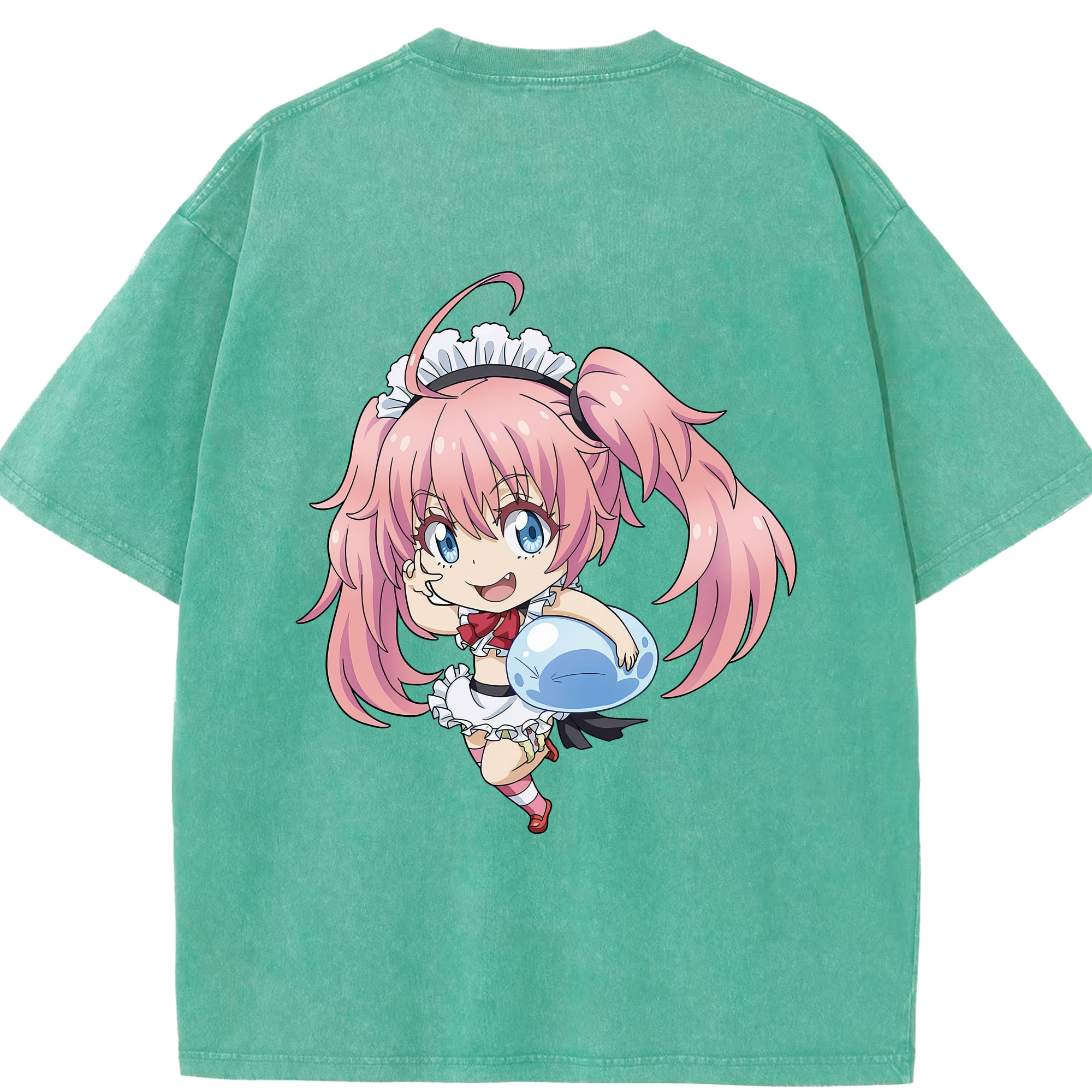 （画像用） 転スラ Regarding Reincarnated to Slime 綿100% ヴィンテージ風 半袖Tシャツ（背面プリント）